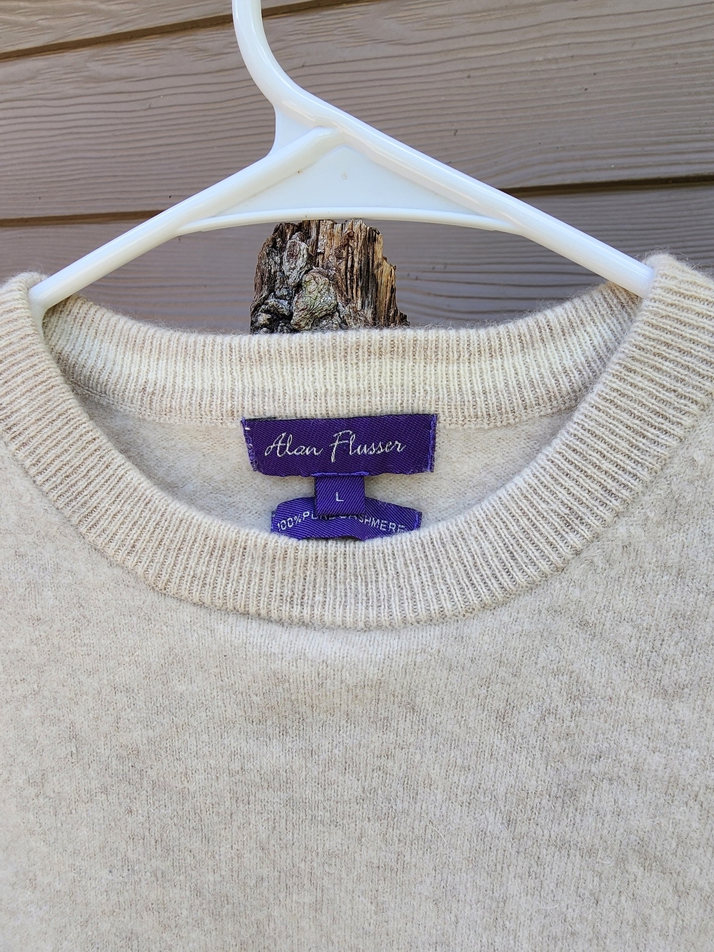 Alan Flusser 100% Cashmere Cream Sweater - Picture 3 of 5
